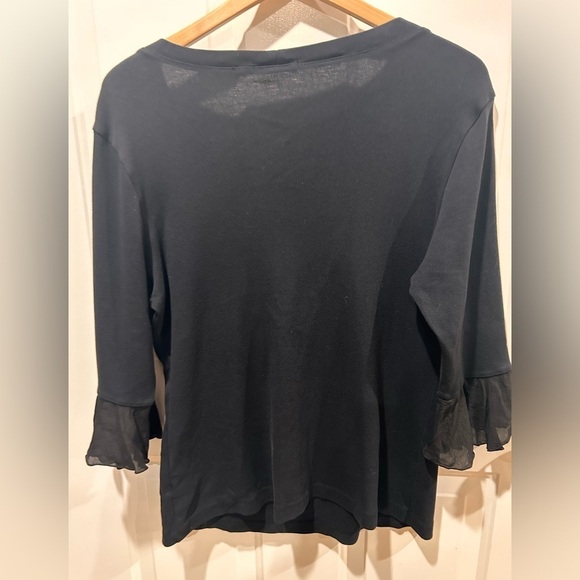 Barbara Lesser Romantic Ruffle Top In Black Size XL - Picture 6 of 10